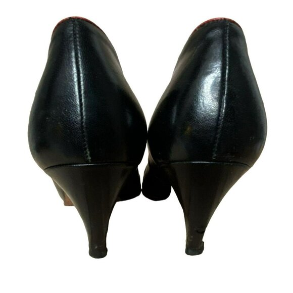 Vintage Peter Kaiser Black Leather Pumps Sz 6.5 M - Picture 4 of 8